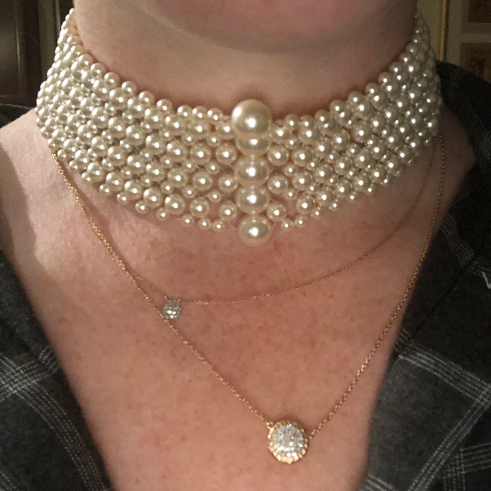 NWT Chanel Faux Pearl Choker Necklace